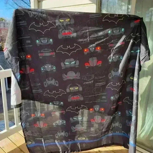 BATMAN DC COMICS BEDDING SUPER SOFT TWIN SIZE TOP SHEET BLACK - Picture 2 of 8